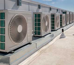 Line of outdoor HVAC units